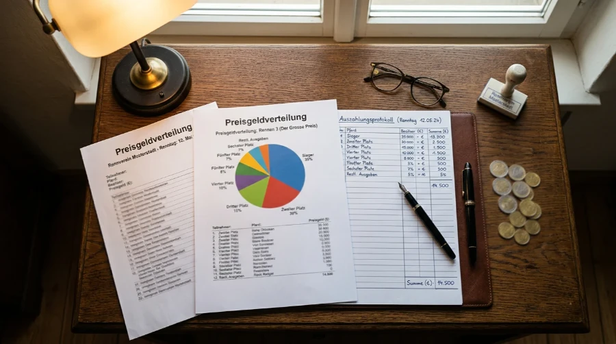 Flussdiagramm der Mittelverteilung vom Wettpool an Rennvereine, Züchter und Staat